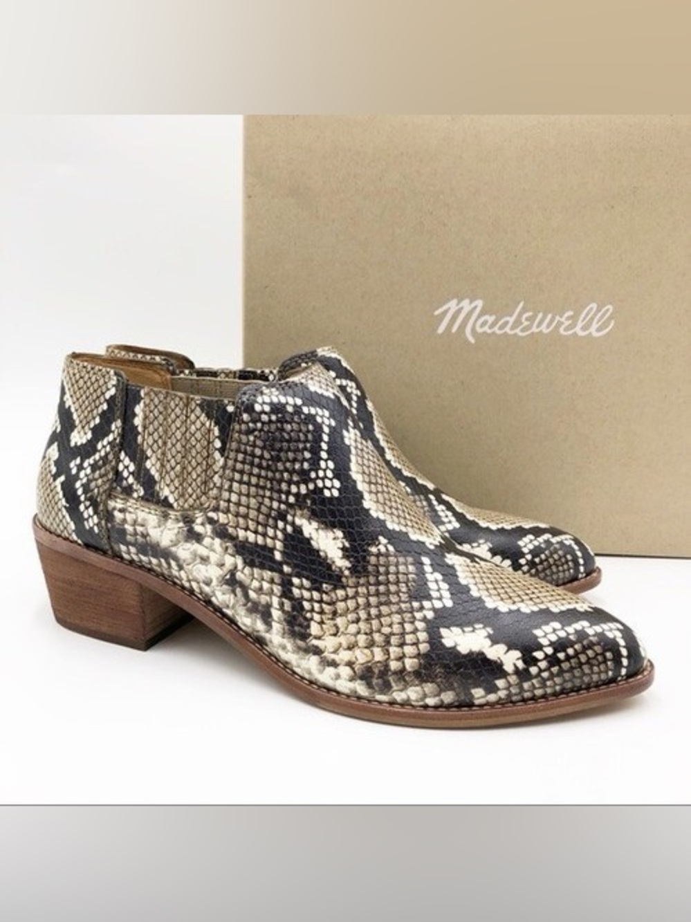 Madewell Sonia Low Leather Chelsea Ankle‎ Boots Heather Size 7 Casual Minimalist